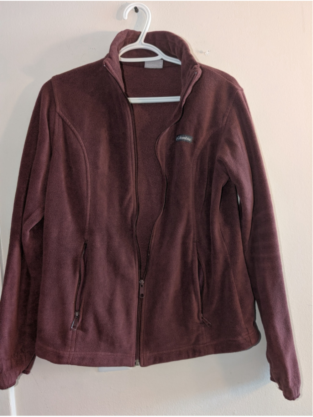 Columbia Burgundy Fleece Jacket M, Women's